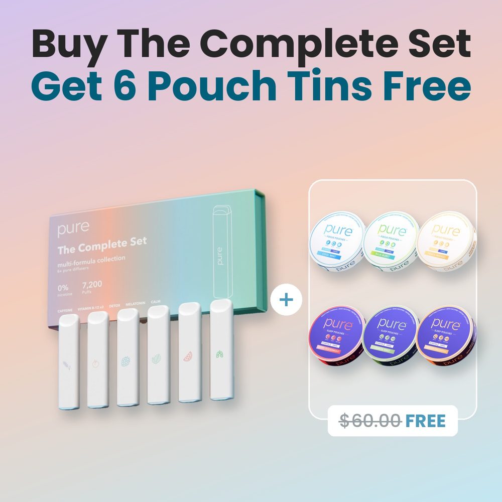 Everything in The Complete Set, with the 6 free pouch tins marked